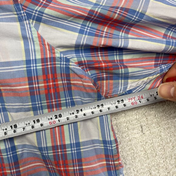 Lacoste Mens Sz 44 Classic Fit Pink & Blue Plaid Button Down Dress Shirt Casual - Picture 7 of 14